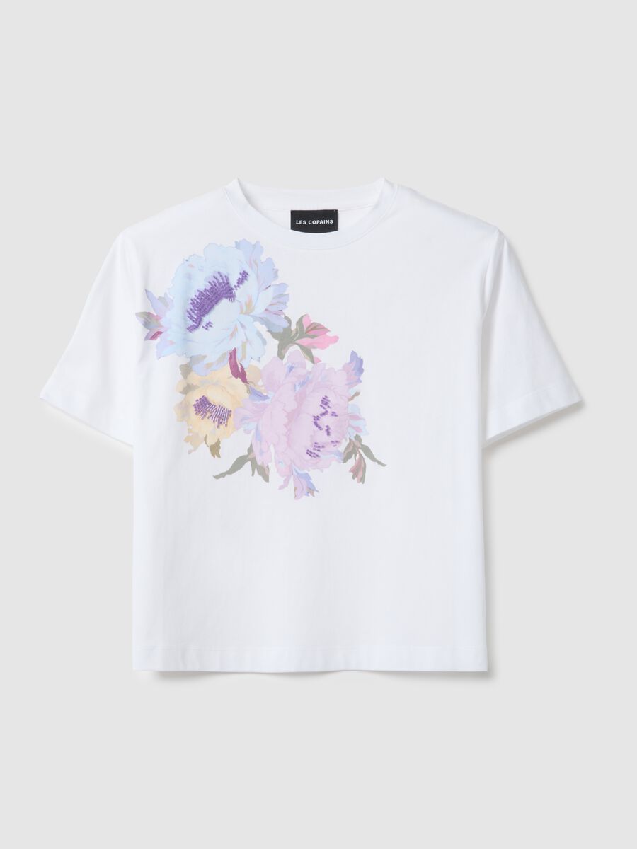 Multicolour pure cotton regular fit T-shirt with floral print_4
