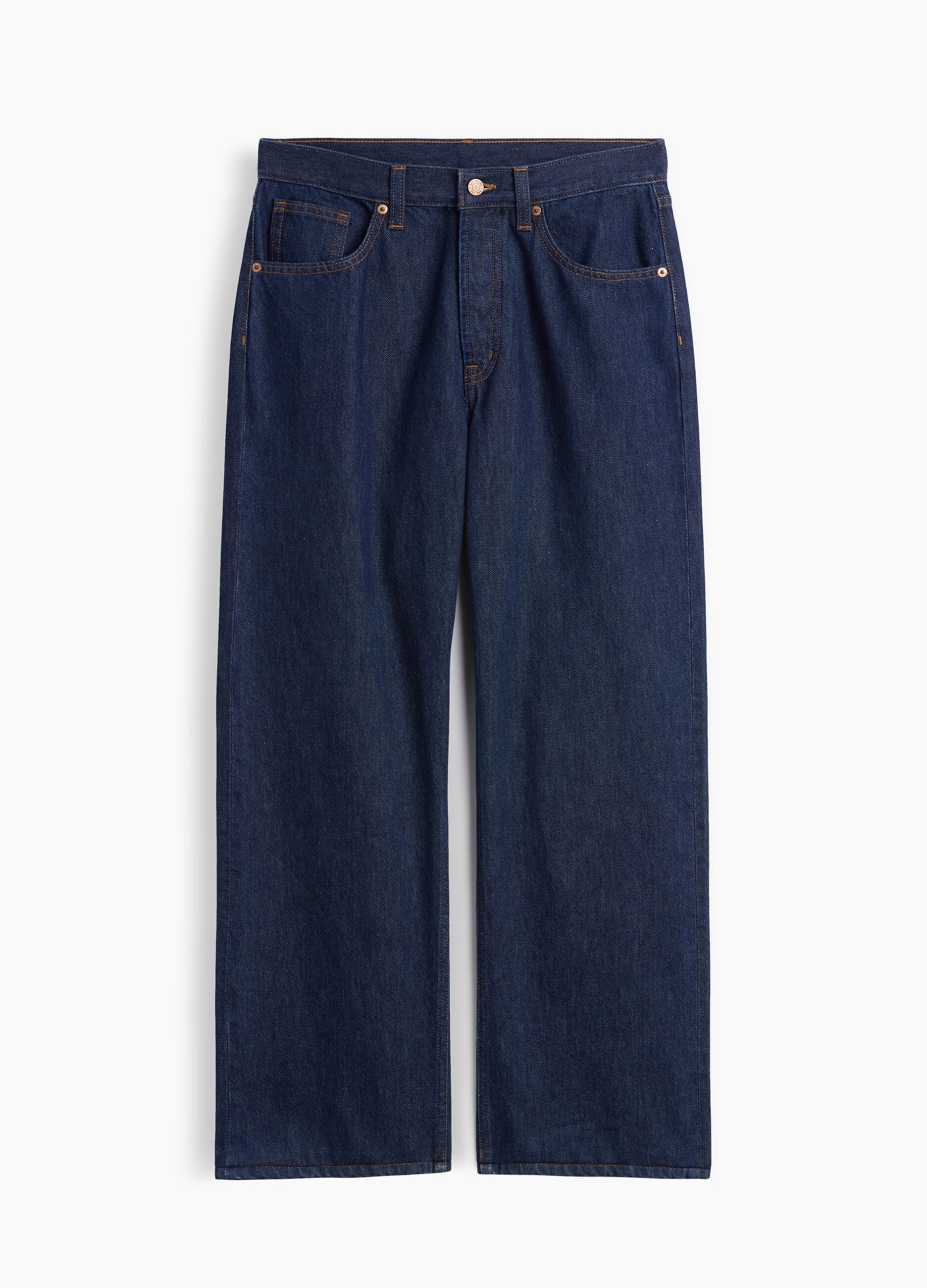 Straight-leg pure cotton denim jeans