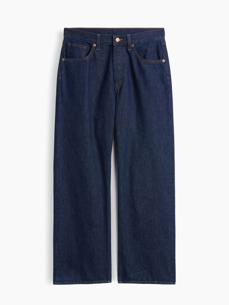 Jeans denim in puro cotone a gamba dritta_6
