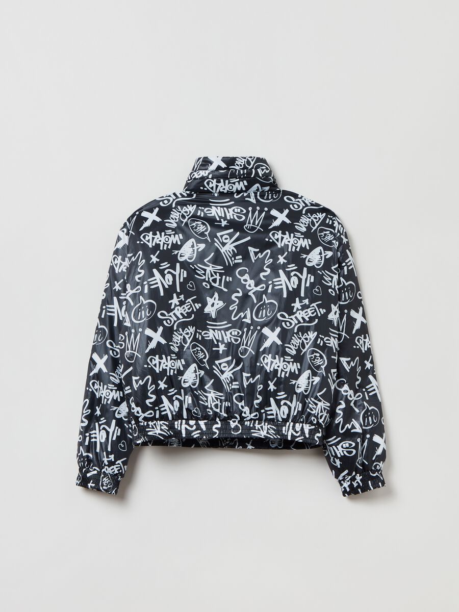 Bomber imbottito con stampa lettering_1