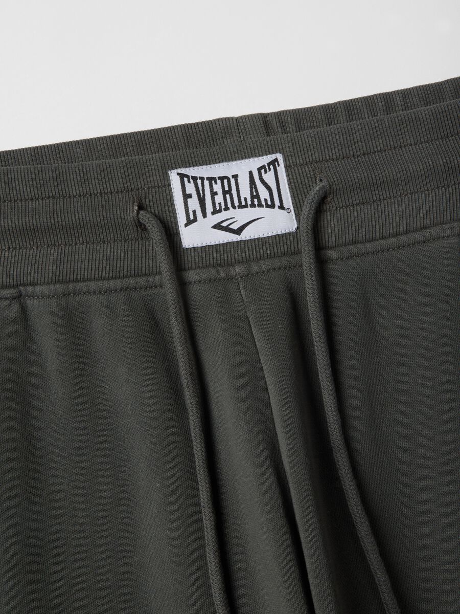 Grey cotton blend jogger trousers with regular fit and Everlast logo_5