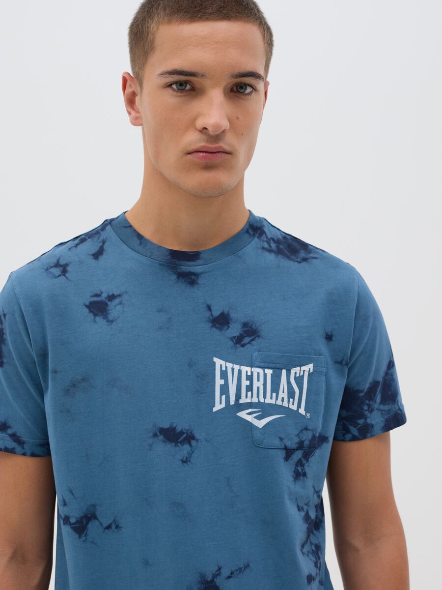 Blue Short Sleeve T-Shirt with Everlast Print_1