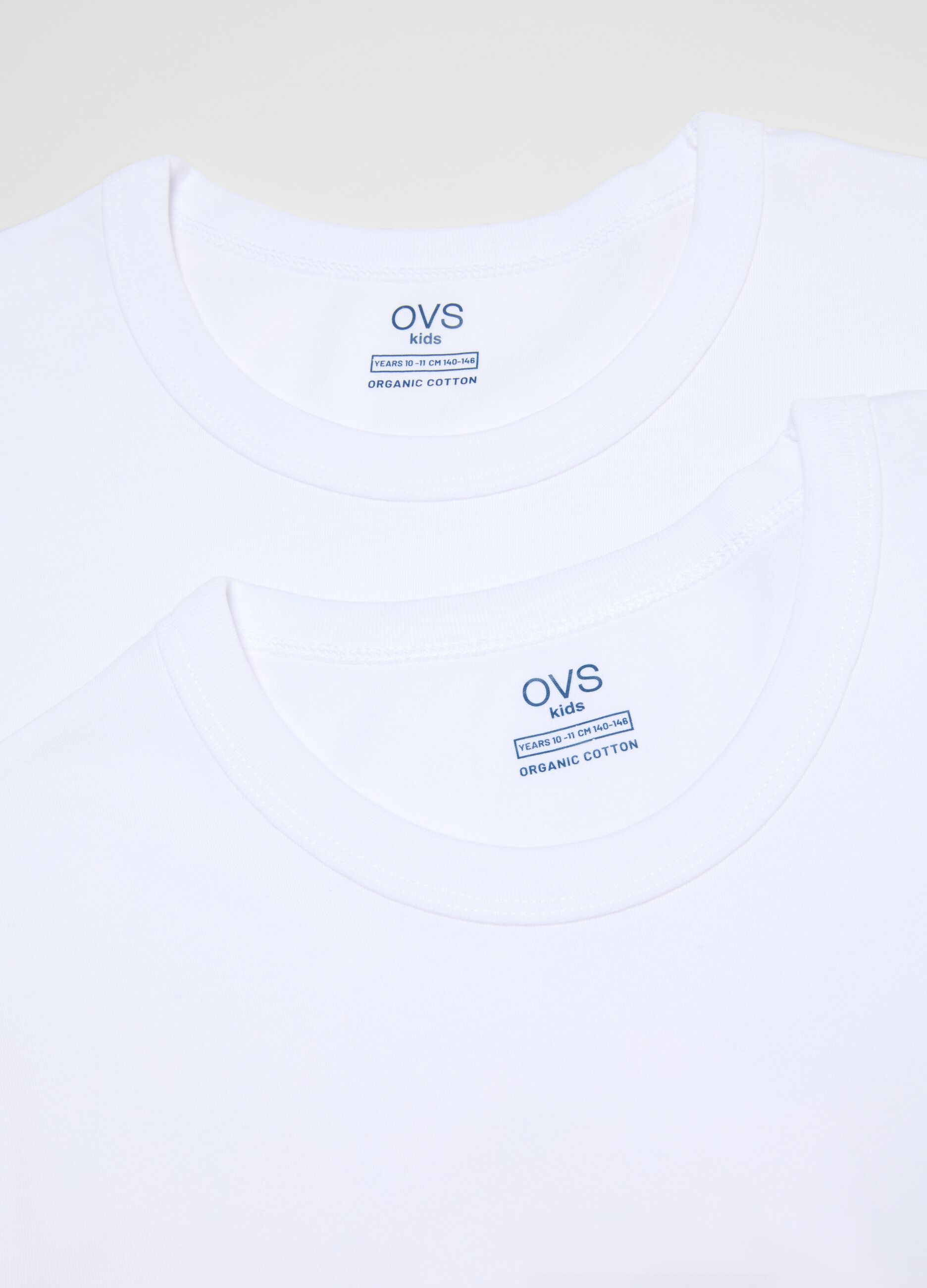 Two-pack white boy's t-shirts in pure cotton regular fit
