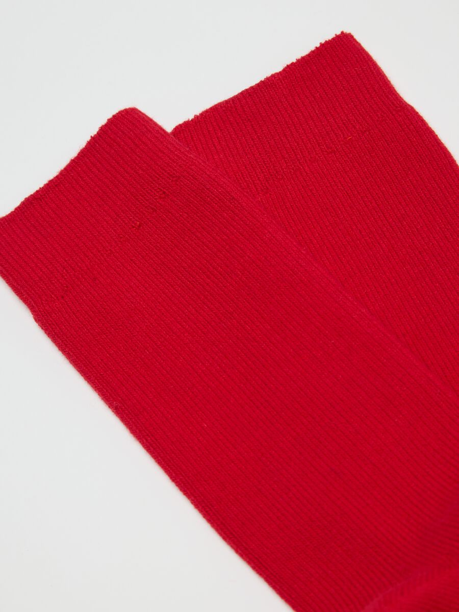Red midi cotton blend socks_2