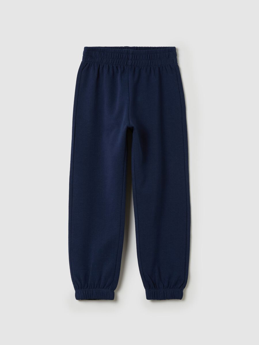 Fleece joggers with elasticated edging_0