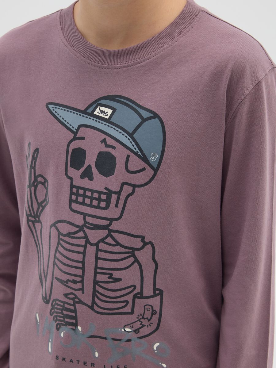 T-shirt da ragazzo in puro cotone viola regular fit_2