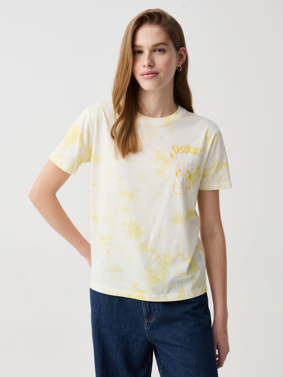Tie-dye T-shirt with Pikachu print_1