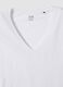 White pure cotton V-neck T-shirt_5