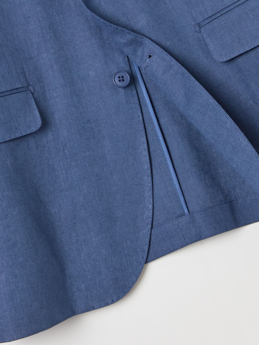 Contemporary regular-fit single-breasted blazer in linen_5