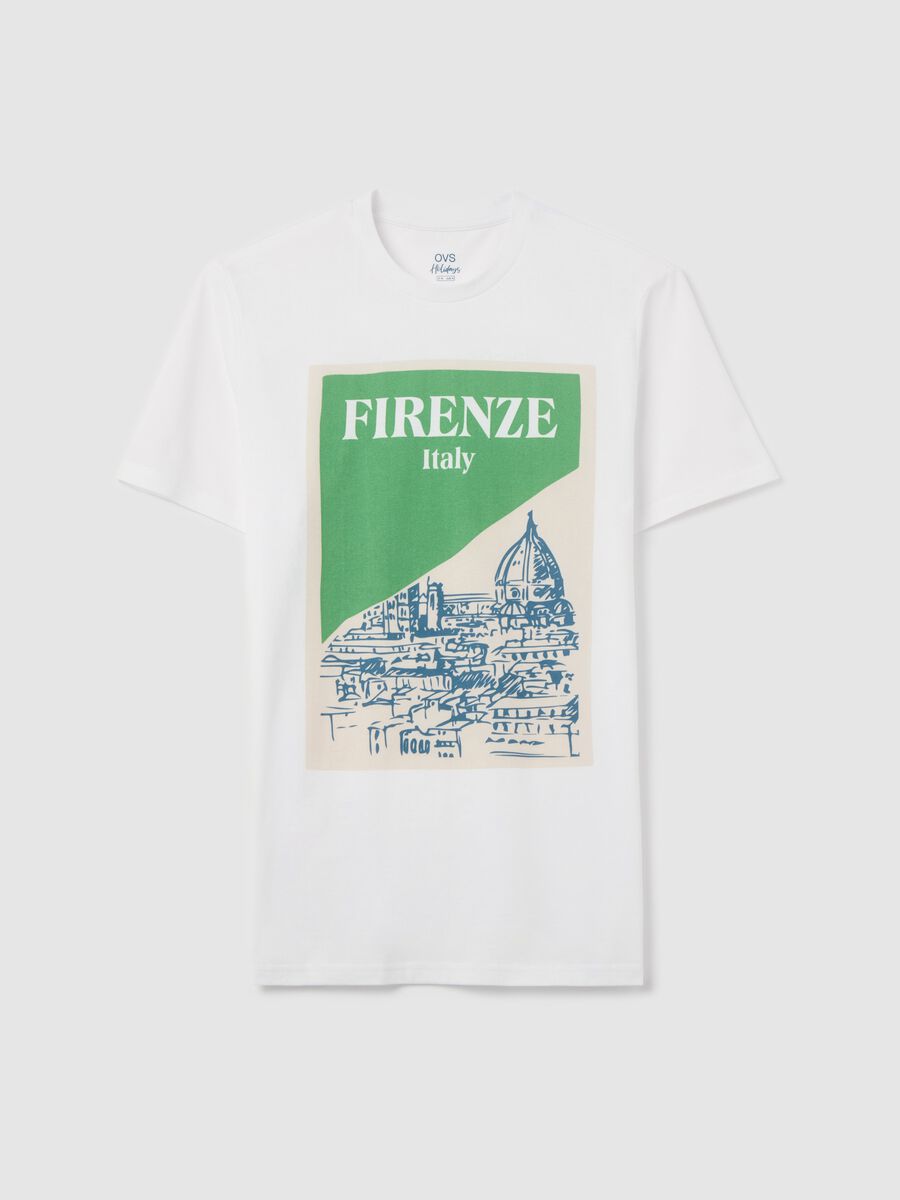 Cotton T-shirt with "Firenze Italy" print_4