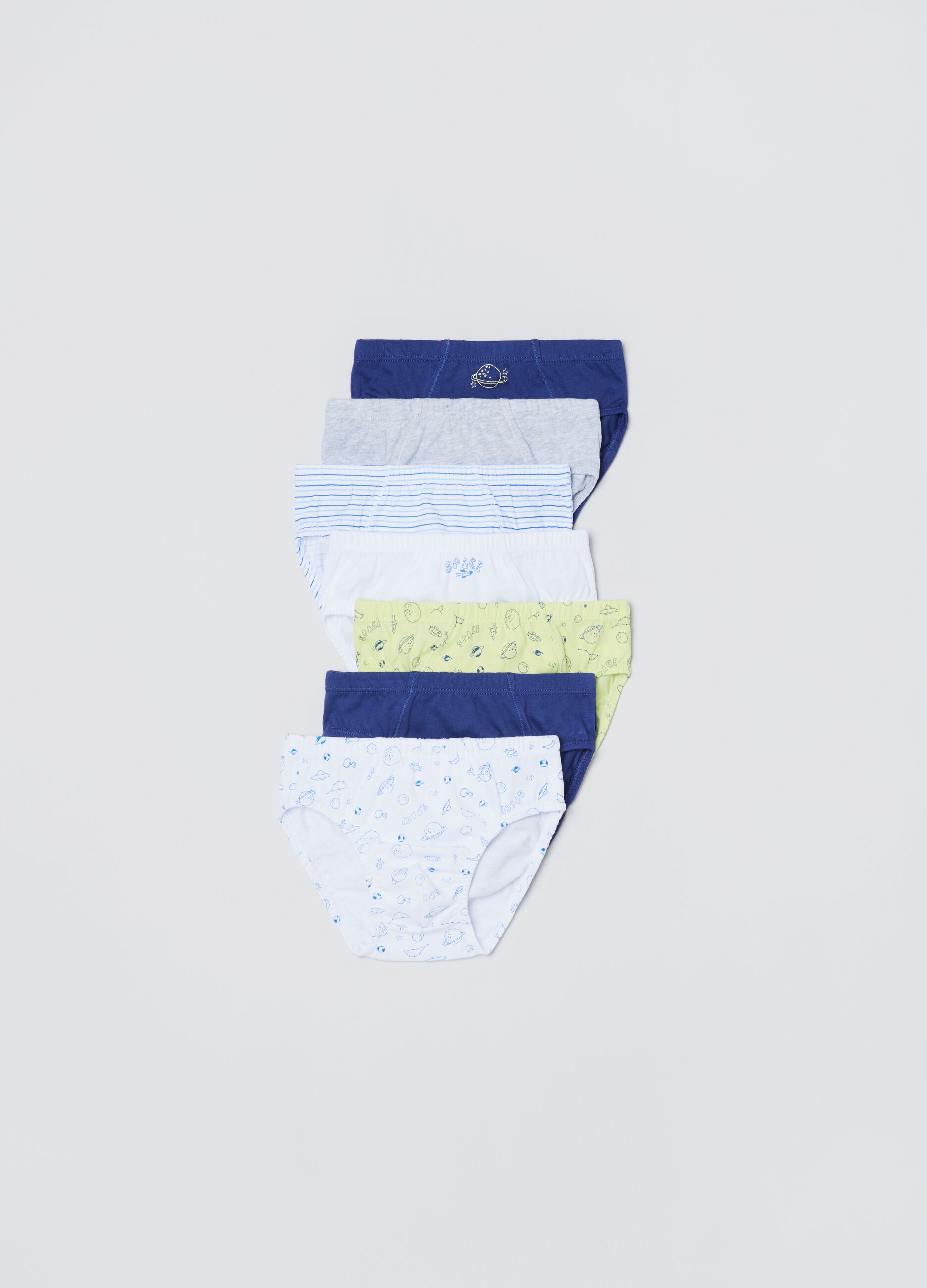 Multipack sette slip in cotone con stampa_0