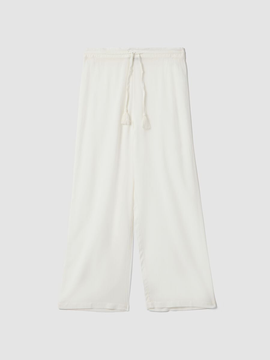 White pure viscose long trousers_4