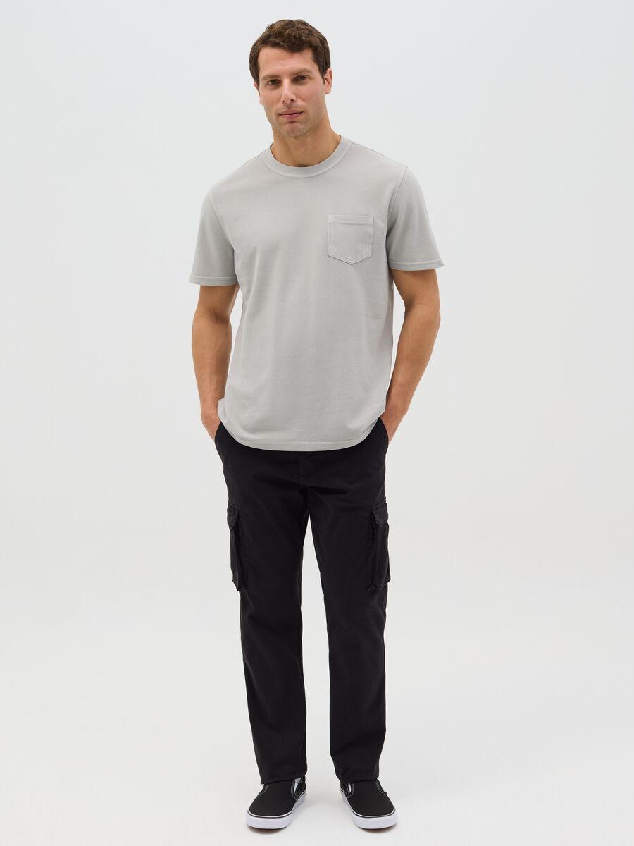 Grey T-shirt in cotton with pocket_1