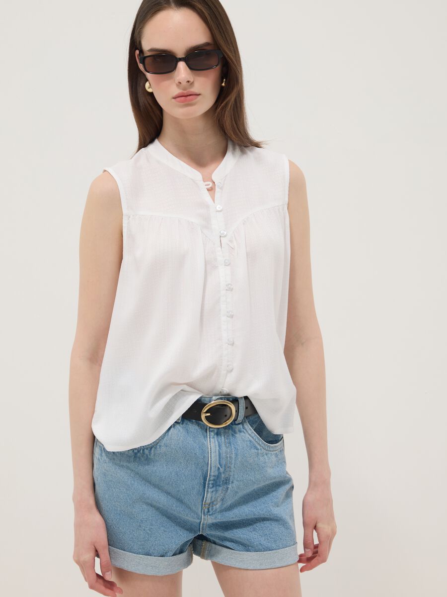 Shorts in denim azzurro in puro cotone mom fit_3