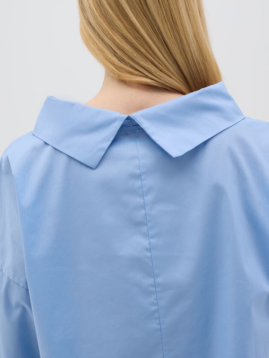 Blue blouse with three-quarter sleeves_3