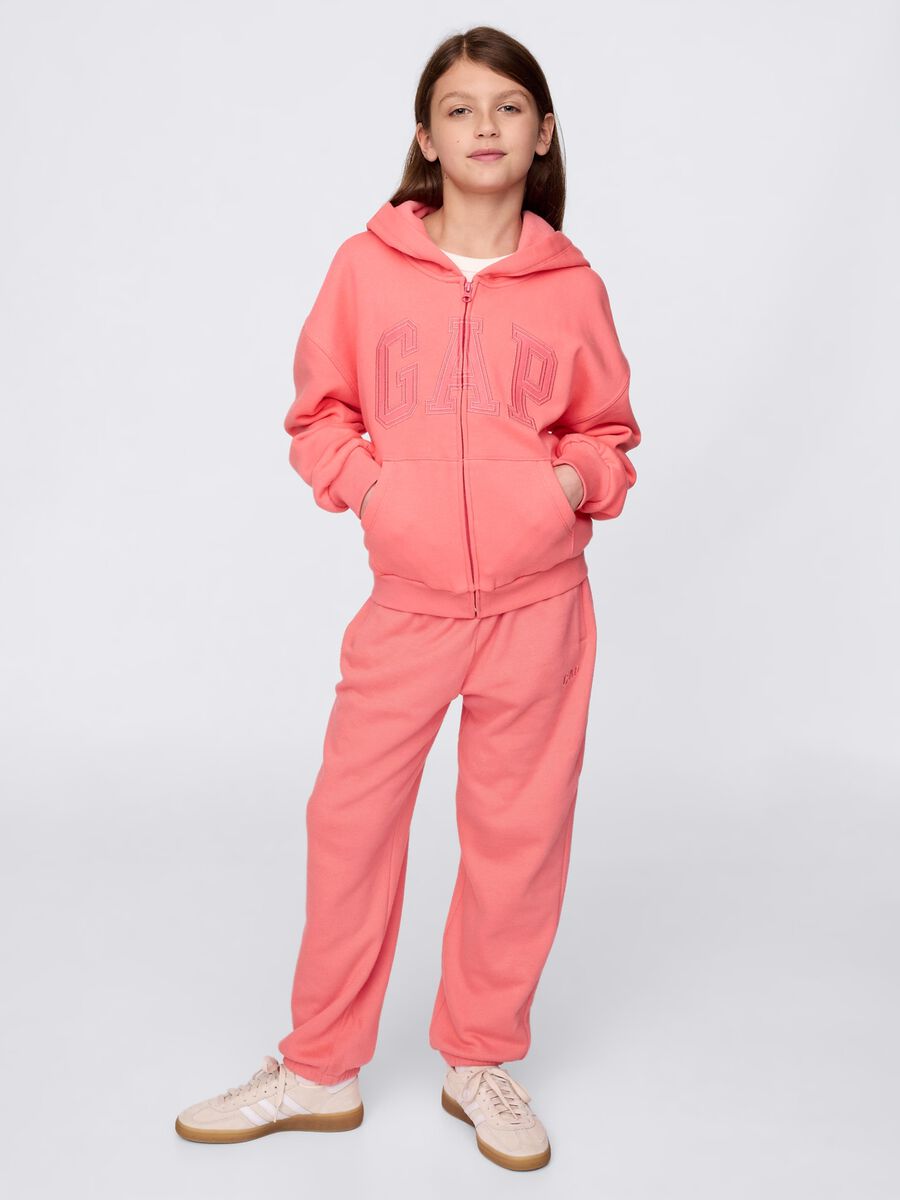 Pink full-zip sweatshirt with logo_1
