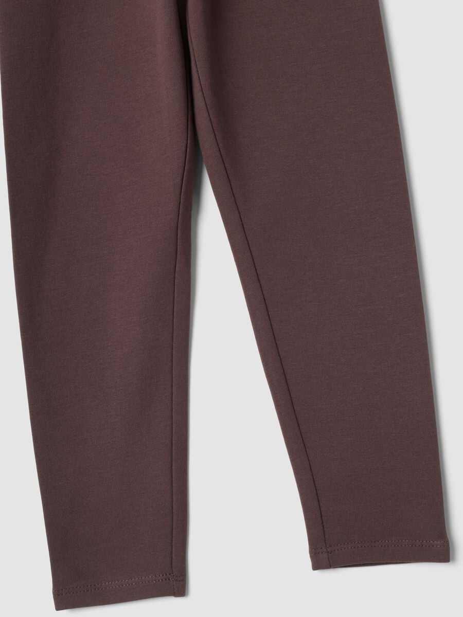 Leggings marroni in cotone organico elasticizzato skinny fit_3