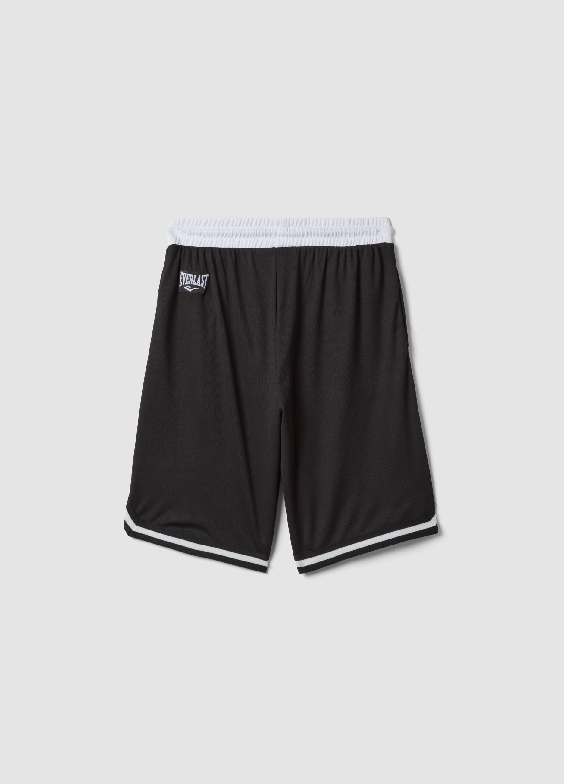 Pantaloncini neri con vita elasticizzata per ragazzo comfort fit