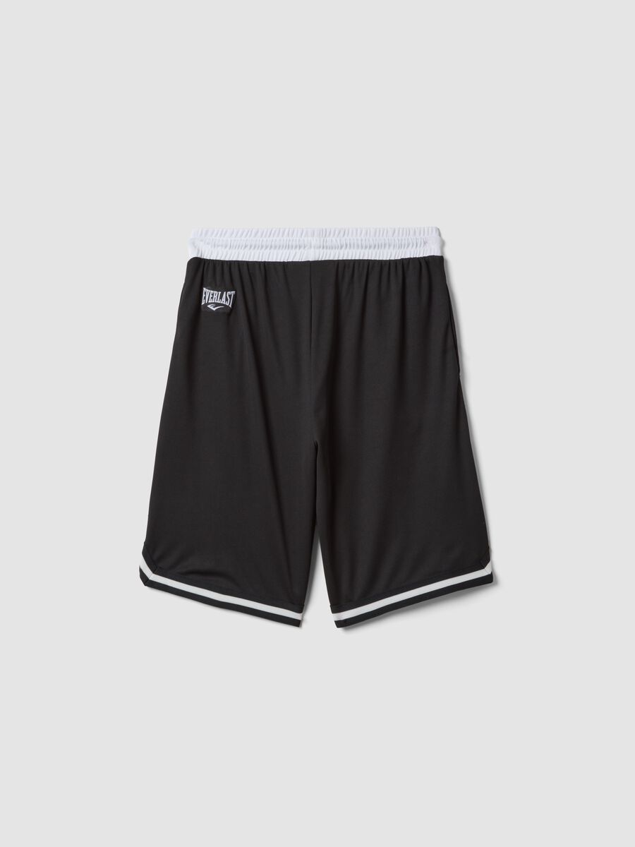 Black boys' shorts with elasticated waistband, comfort fit_1