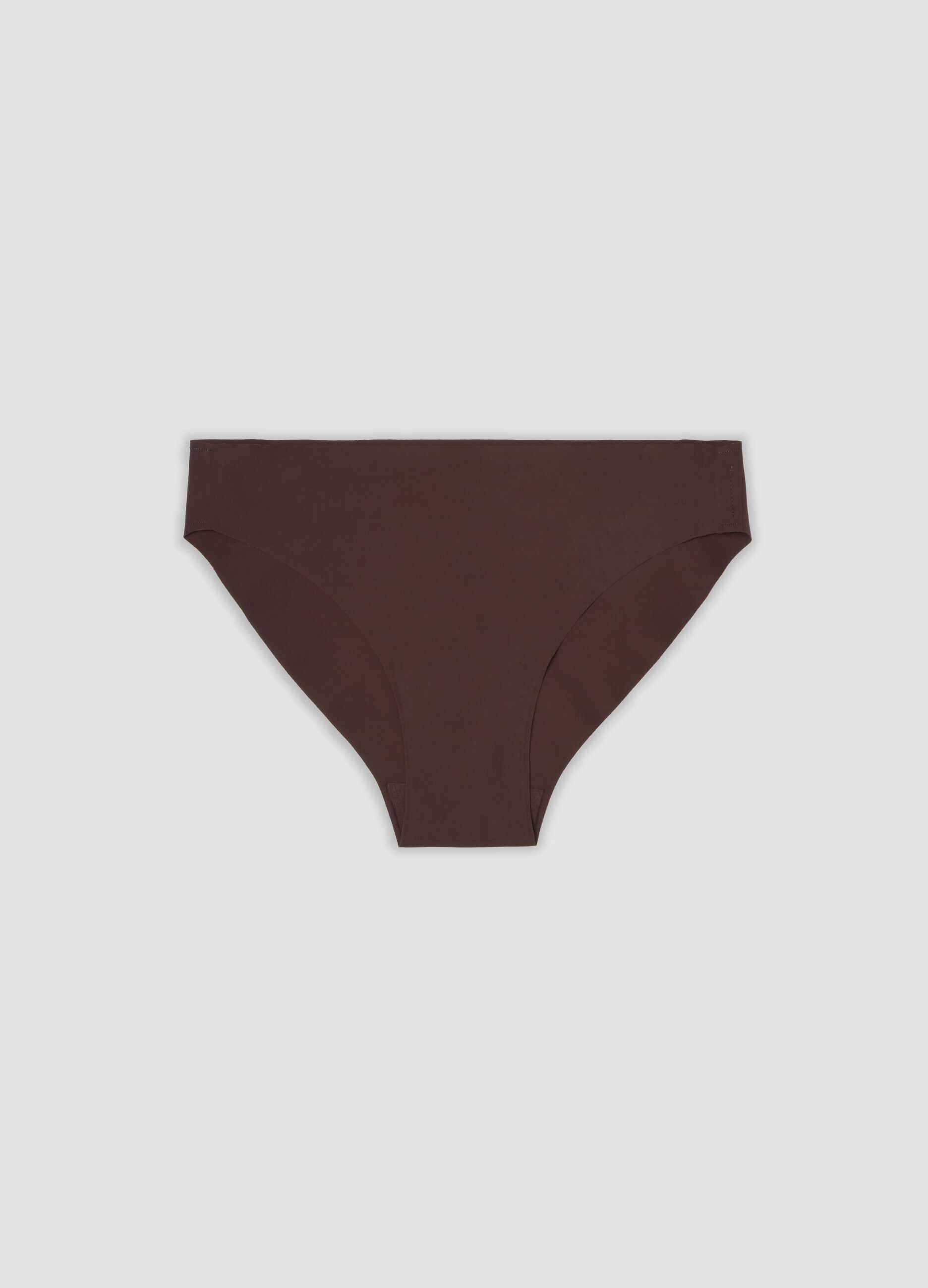 Slip marrone in microfibra elasticizzata