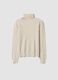 Beige high-neck jumper in viscose and wool blend, regular fit_0