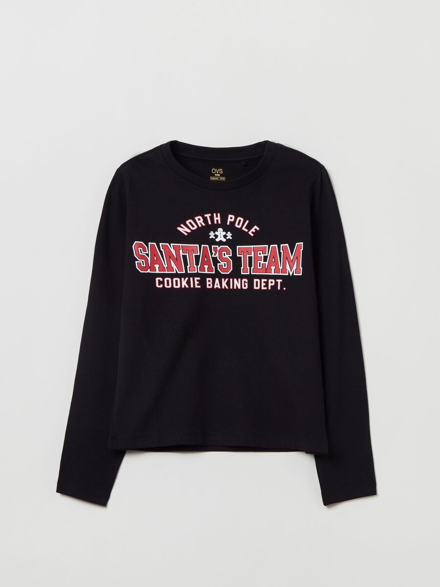 T-shirt a maniche lunghe con stampa_0