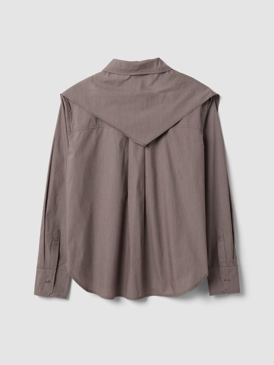 Camicia multicolor in cotone elasticizzato con collo foulard_6