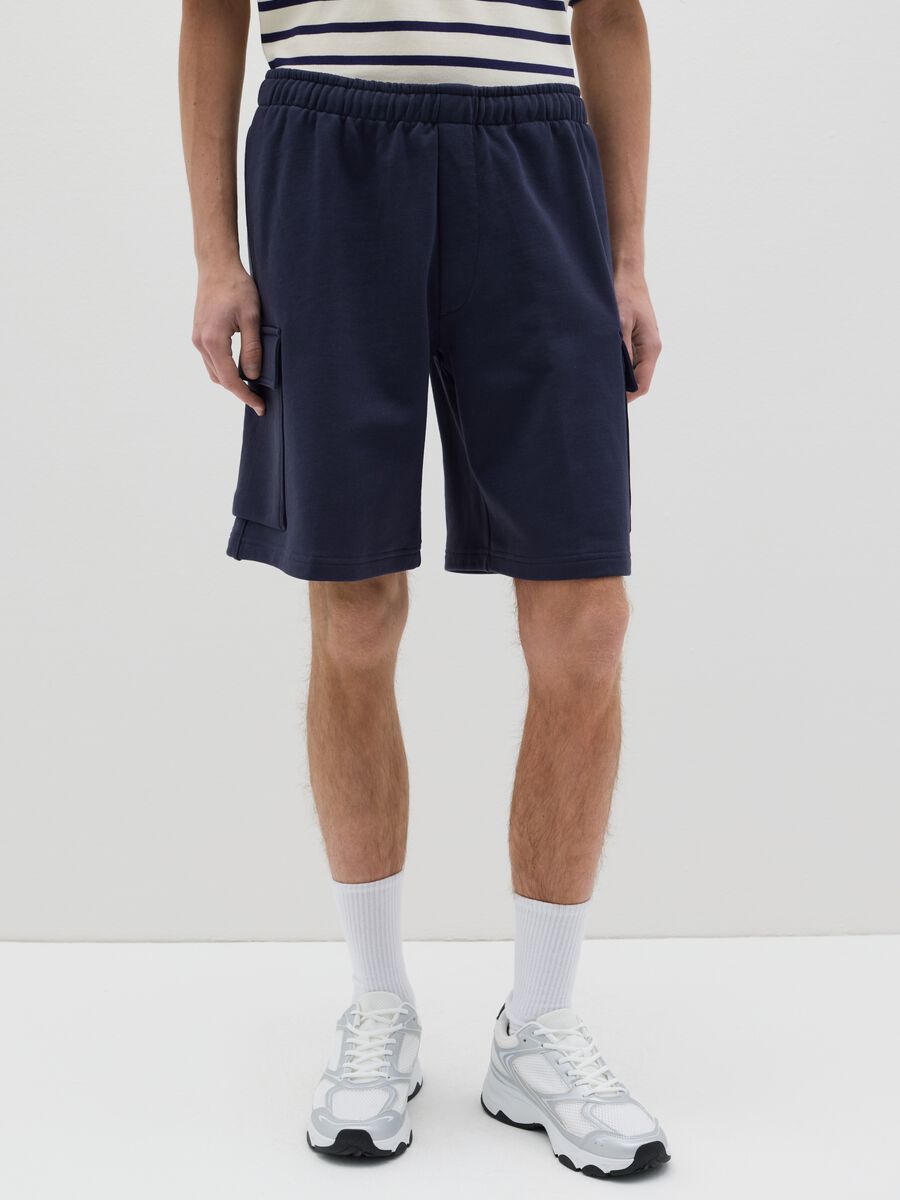 Cargo Bermuda shorts in fleece_1