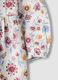 White crew-neck dress in pure organic cotton with floral print_3