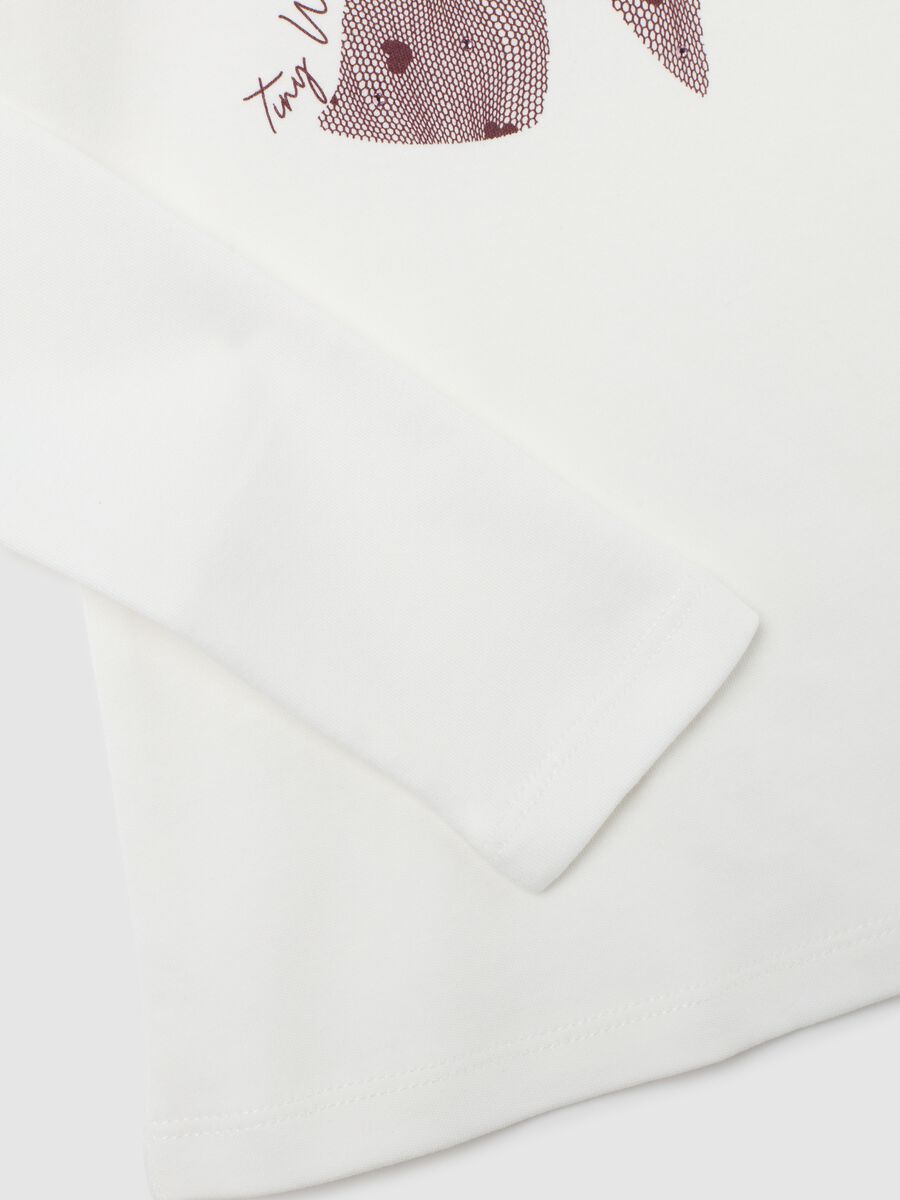 Girls' white regular fit cotton blend top_3