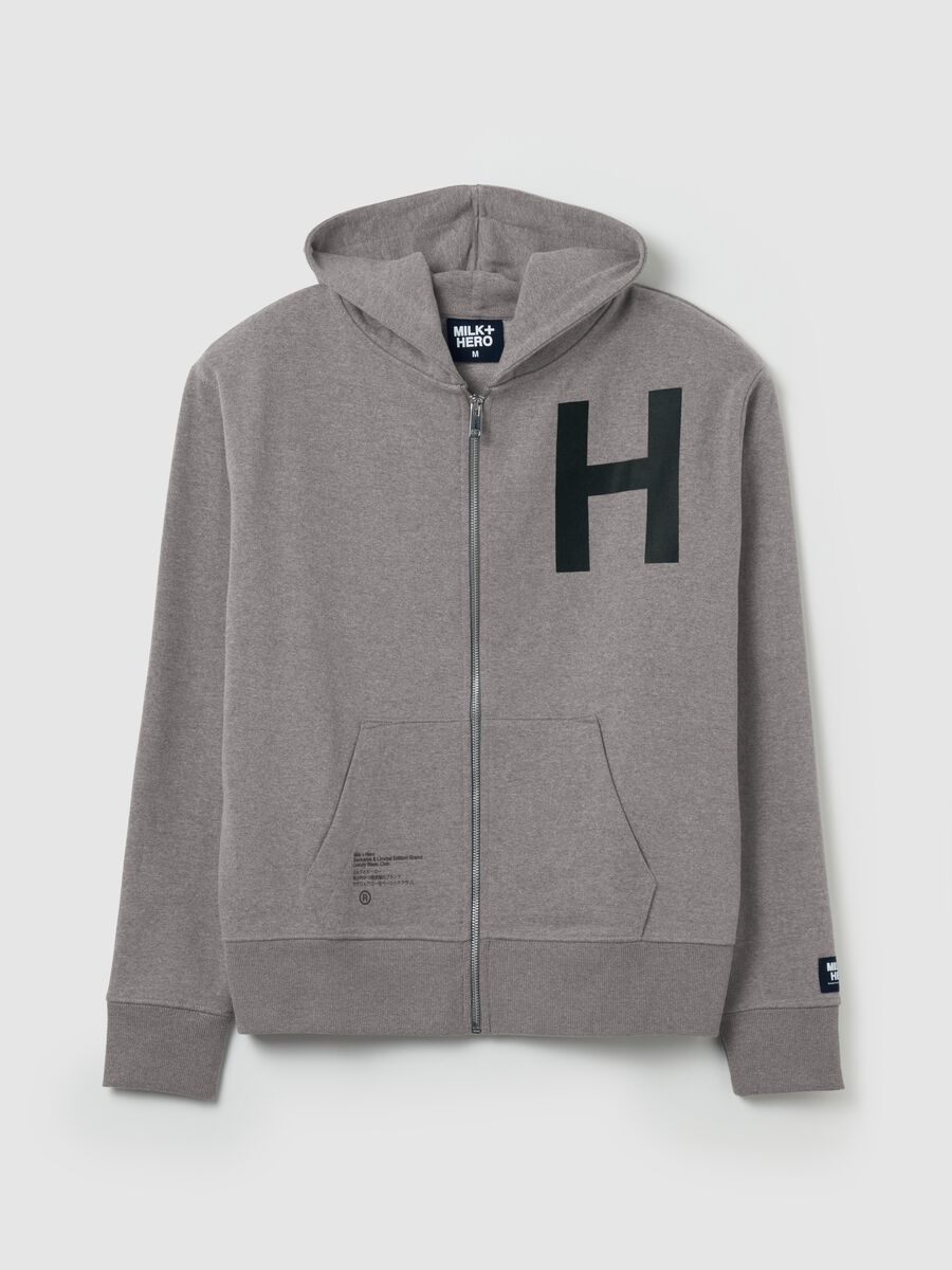 Full-zip sweatshirt with hood and print_4