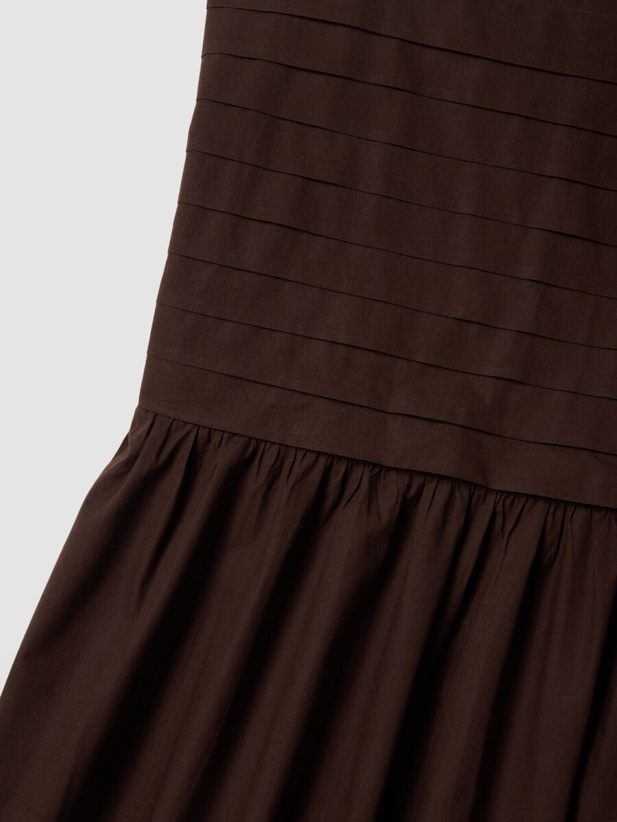 Abito senza maniche in puro cotone marrone regular fit_5
