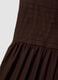 Sleeveless dress in pure brown cotton regular fit_5