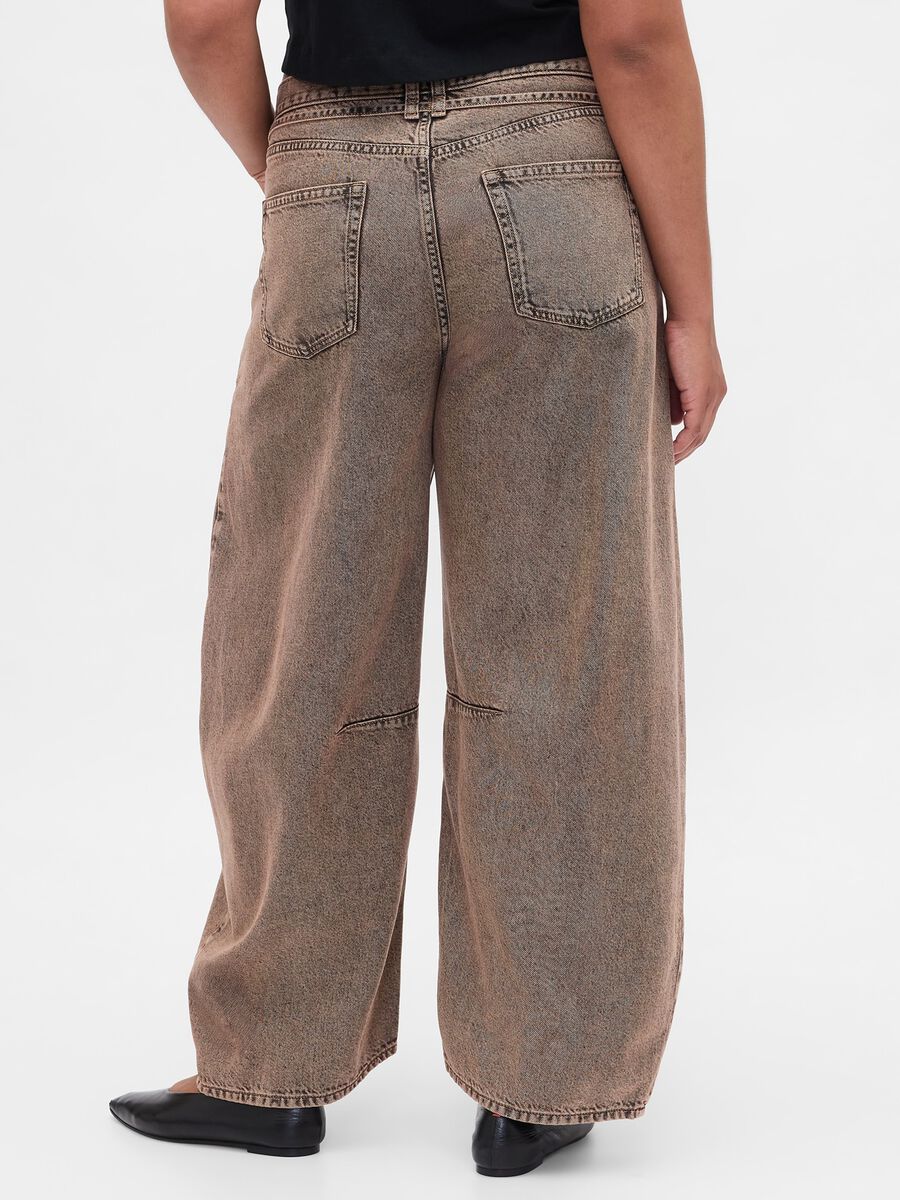 Brown wide-leg trousers in cotton and Lyocell_3