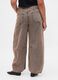 Brown wide-leg trousers in cotton and Lyocell_3