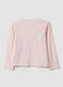Pink organic cotton T-shirt with kitten print for girls_1