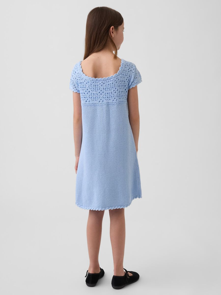 Cotton dress with broderie anglaise detail_1