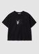 Black pure cotton Kuromi print T-shirt, regular fit_4