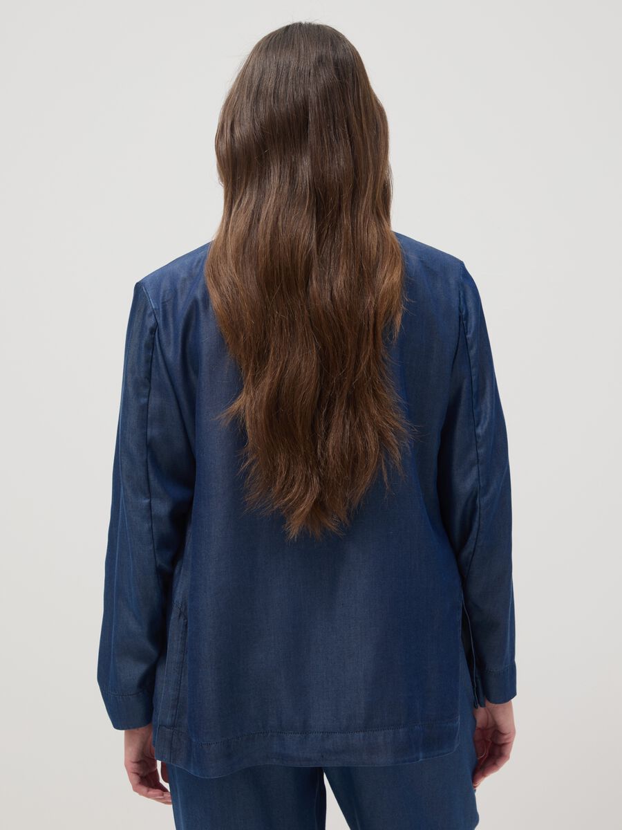 Blazer in puro lyocell blu regular fit_4