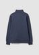 Grey cotton-blend sweatshirt with crew neck and zip, regular fit_6