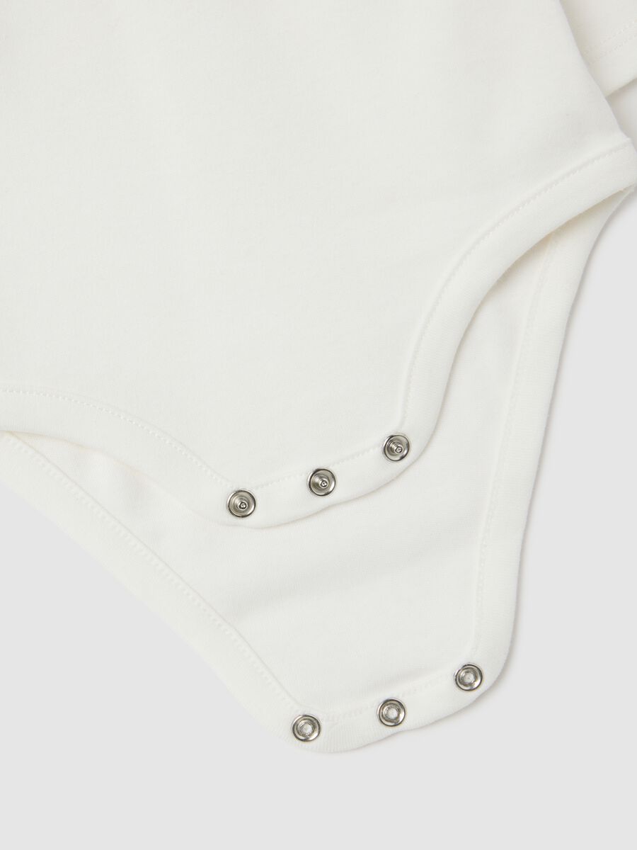 Newborn Bodysuit in Pure White Cotton_2
