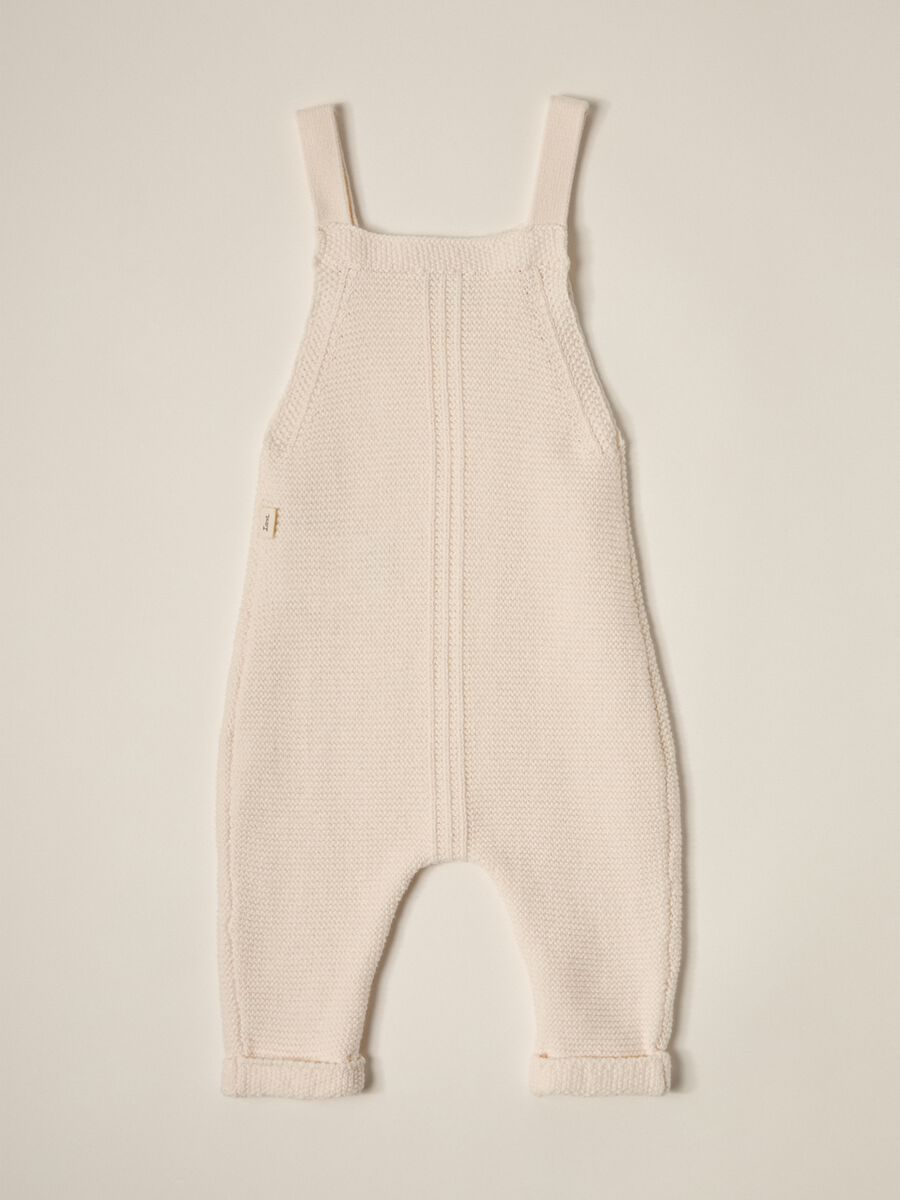 IANA newborn boy knit dungarees in 100% cotton_1