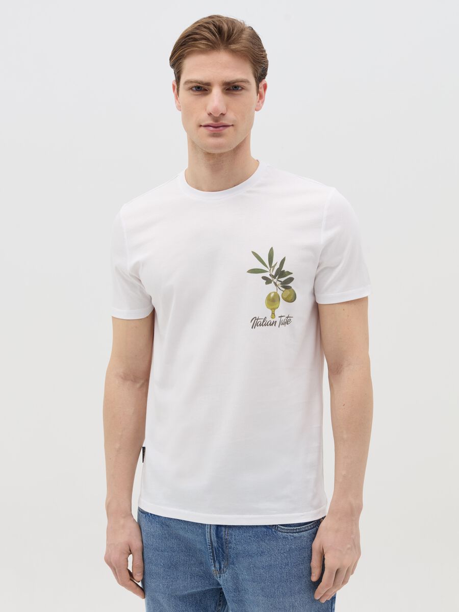 Cotton T-shirt with "Italian Taste" print_0
