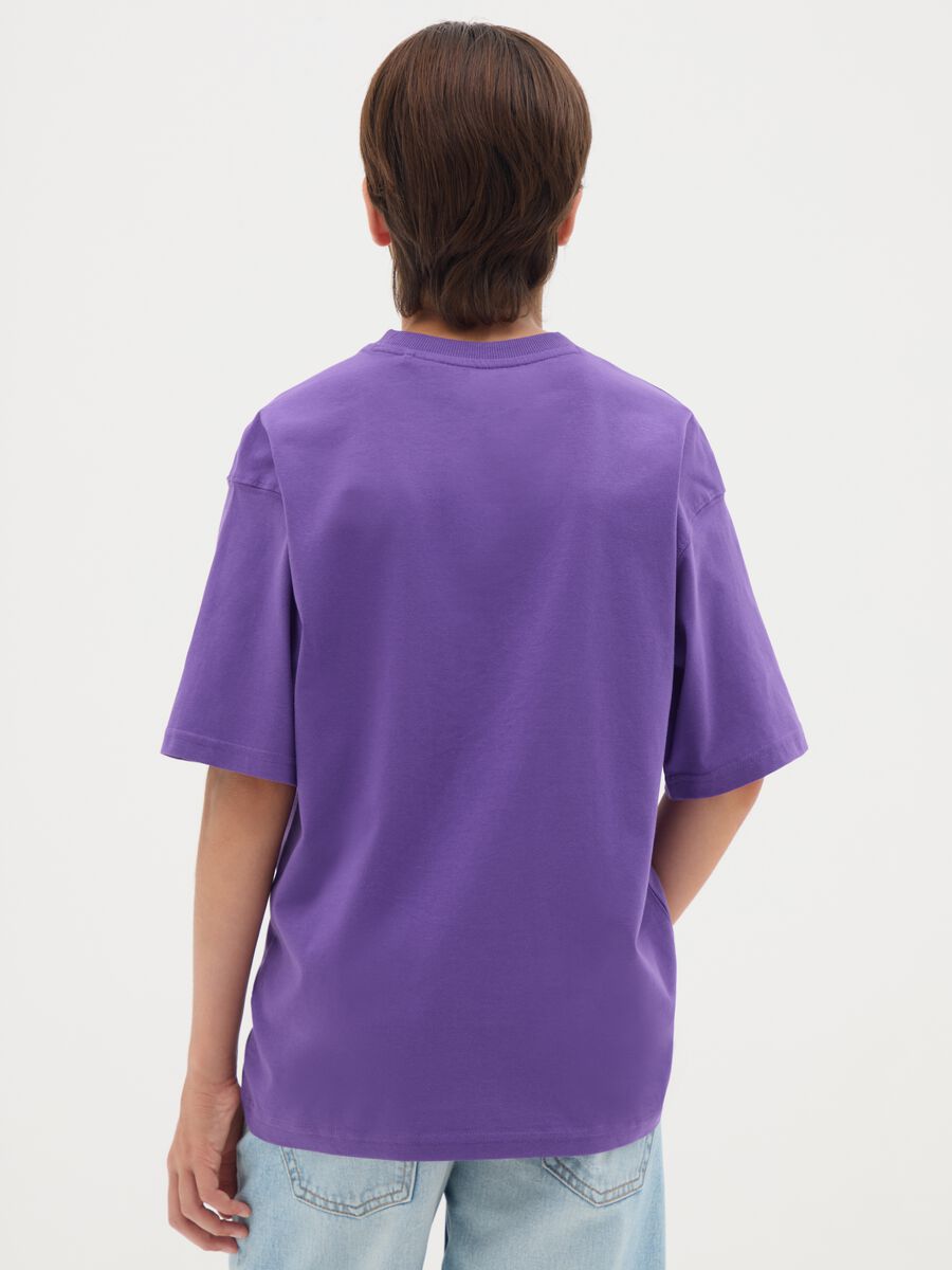 T-shirt da ragazzo in puro cotone viola regular fit_1