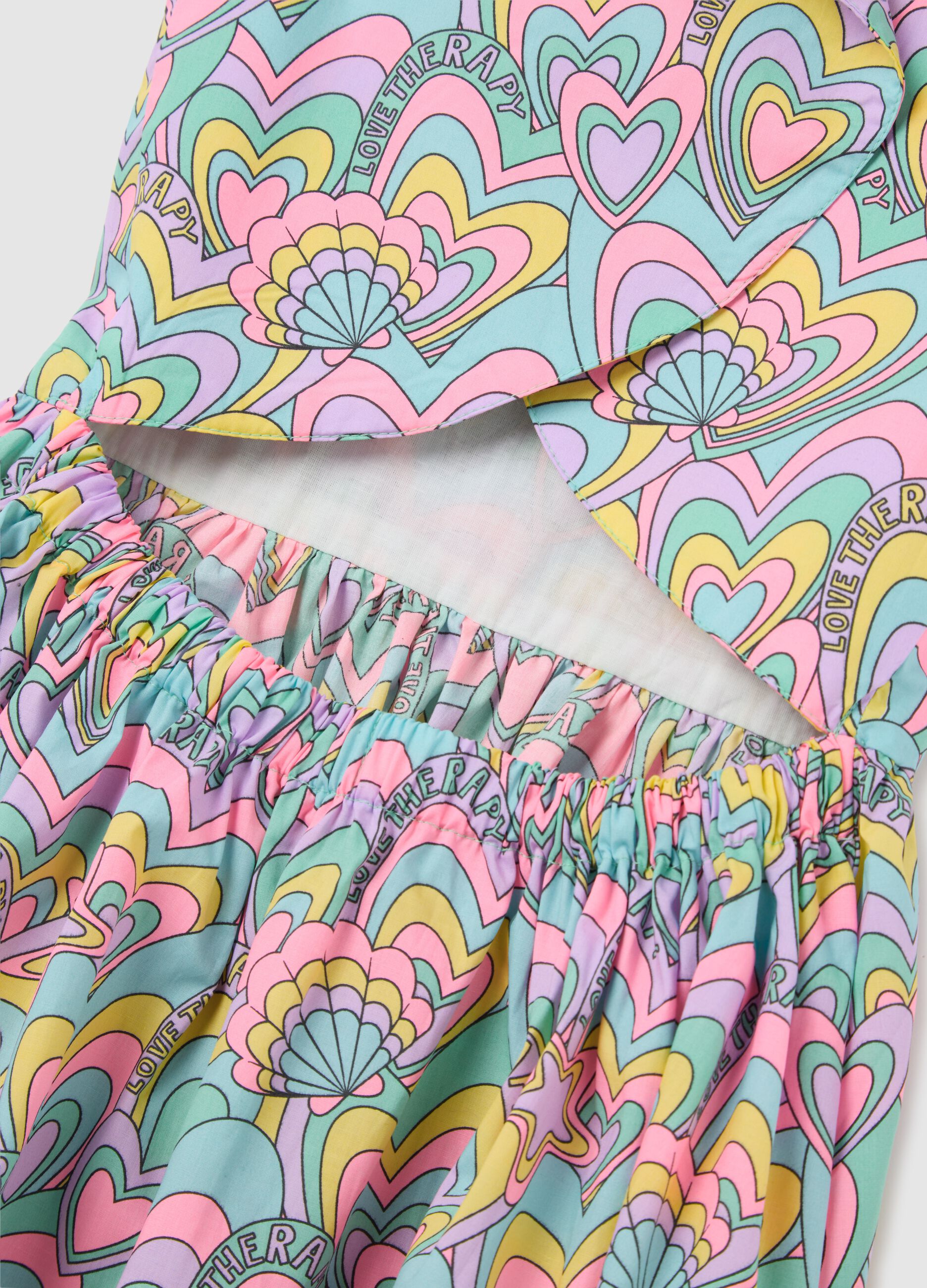 Multicolored Poplin Sleeveless Dress Love Therapy