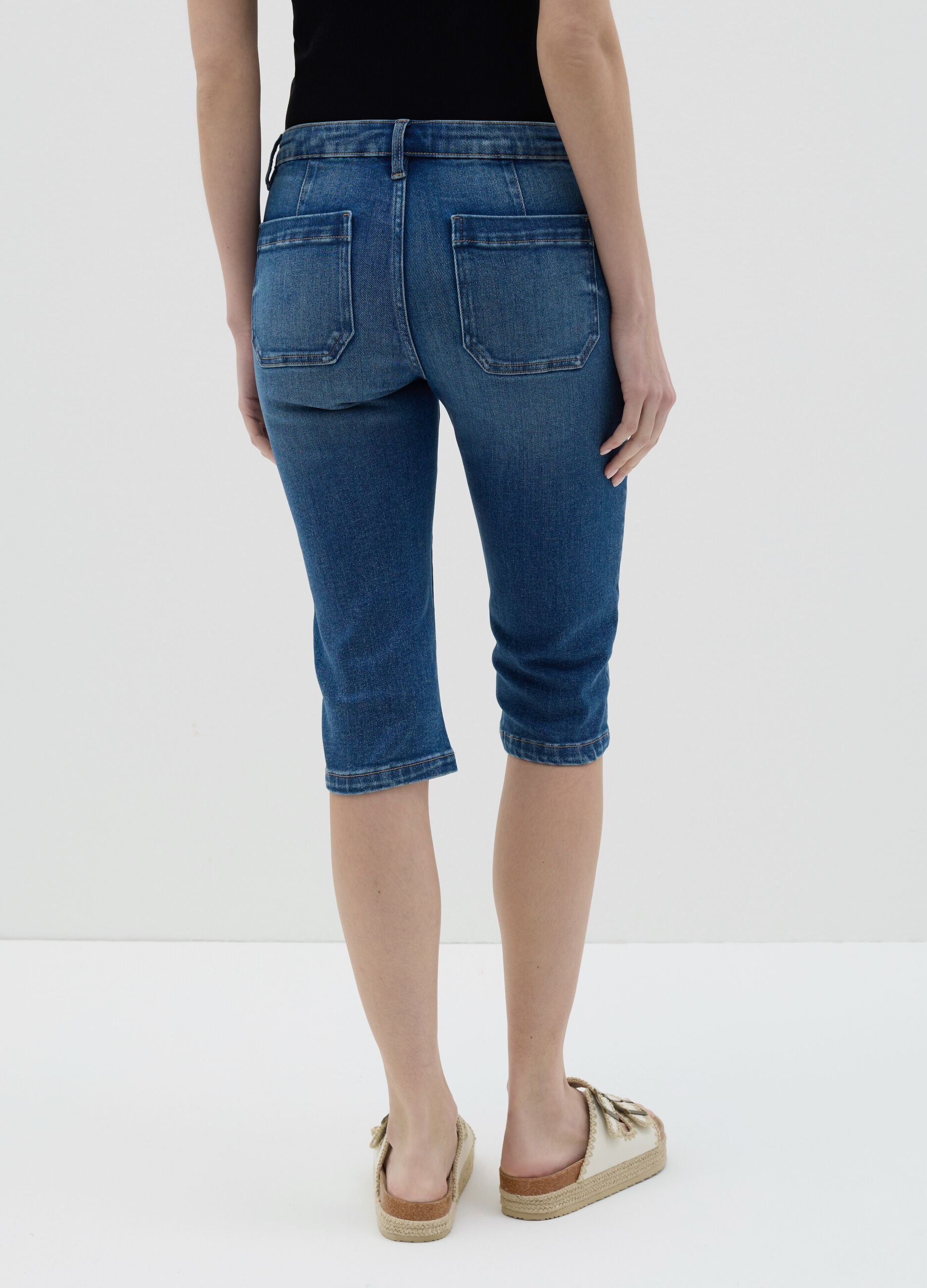 Capri shorts in denim