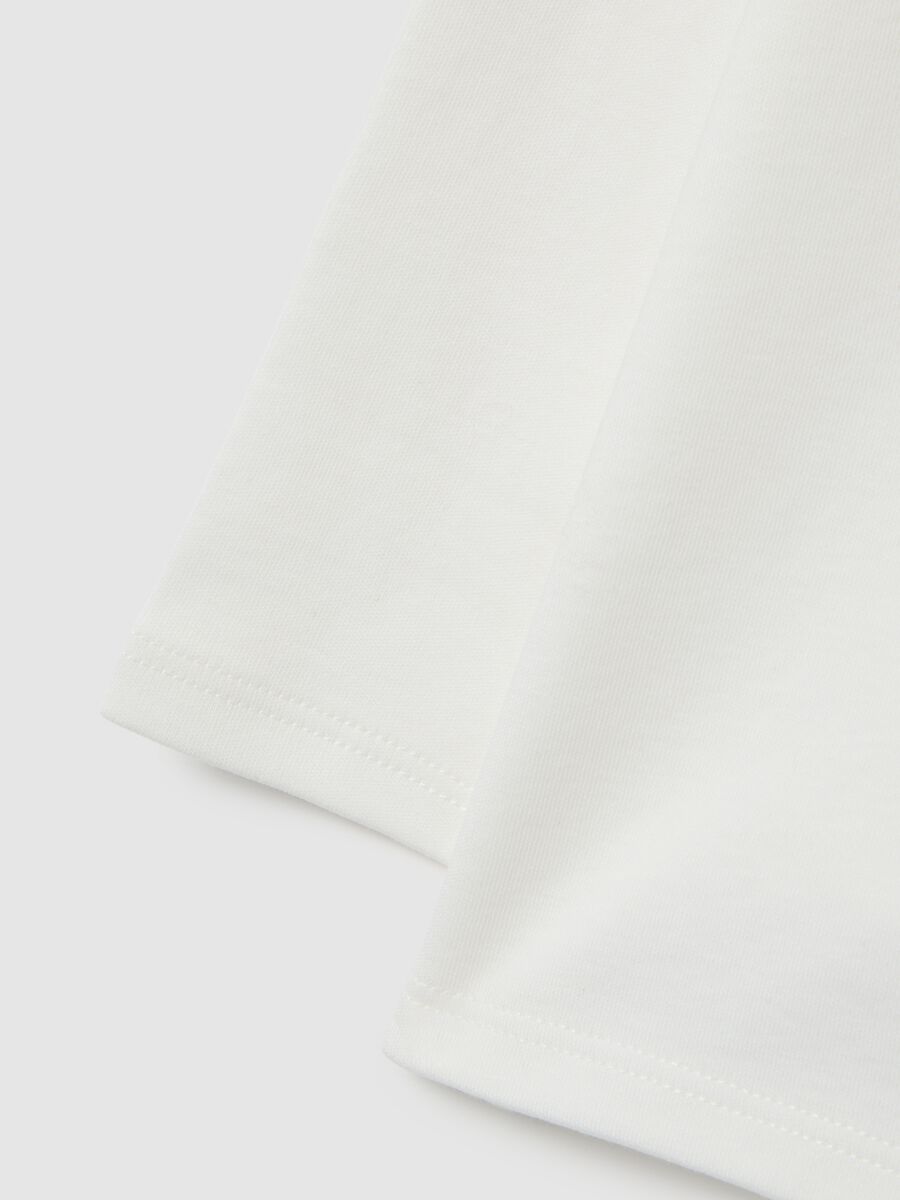 White pure cotton high neck long sleeve shirt for girls regular fit_3