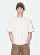 T-shirt bianca in puro cotone girocollo con taschino boxy fit_2