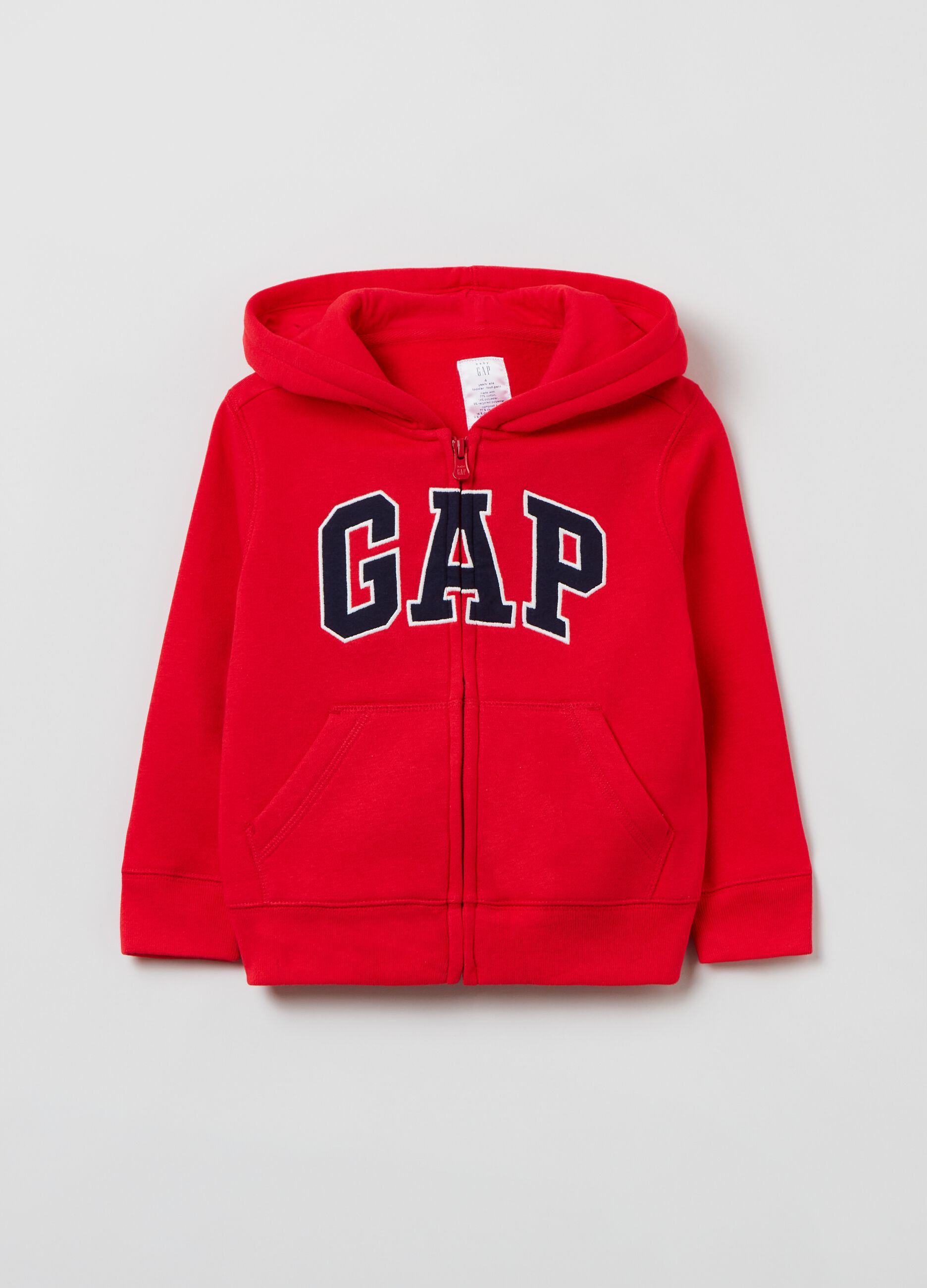 Full-zip con cappuccio e patch logo