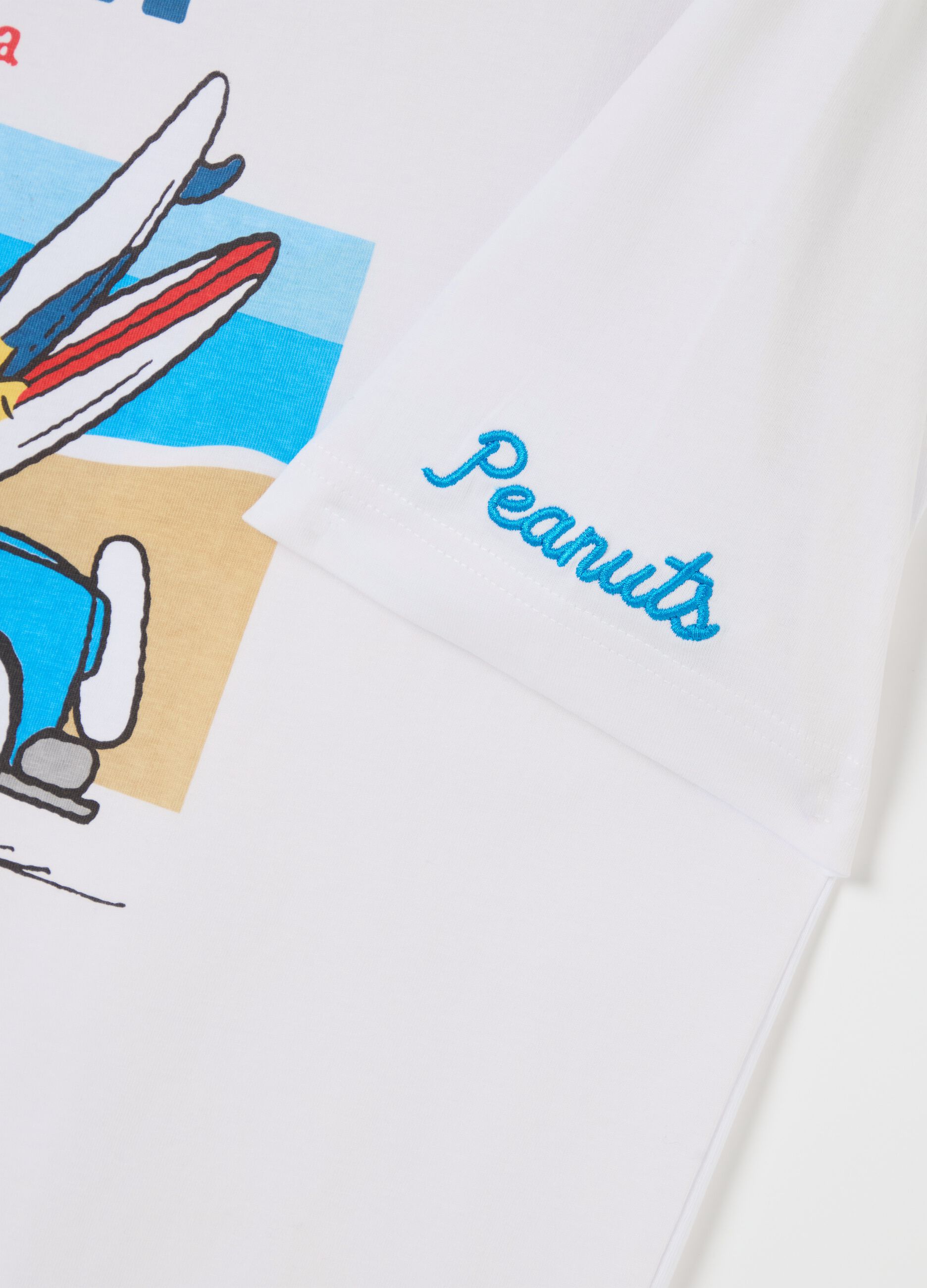White T-shirt with Snoopy La Dolce Vita print